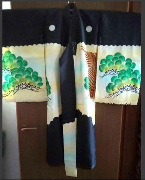 ≪ほぼ新品≫正絹羽二重黒紋付 男児お宮詣り用初着