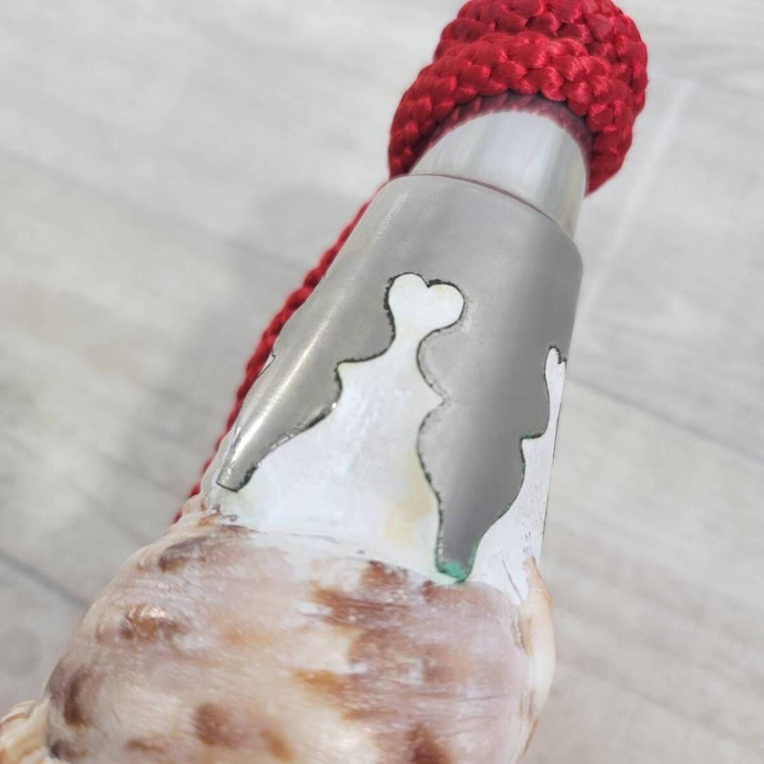 法螺貝 ホラ貝 約38cm 重量1276g(紐込) 山伏 修験道 魔除け 現状品