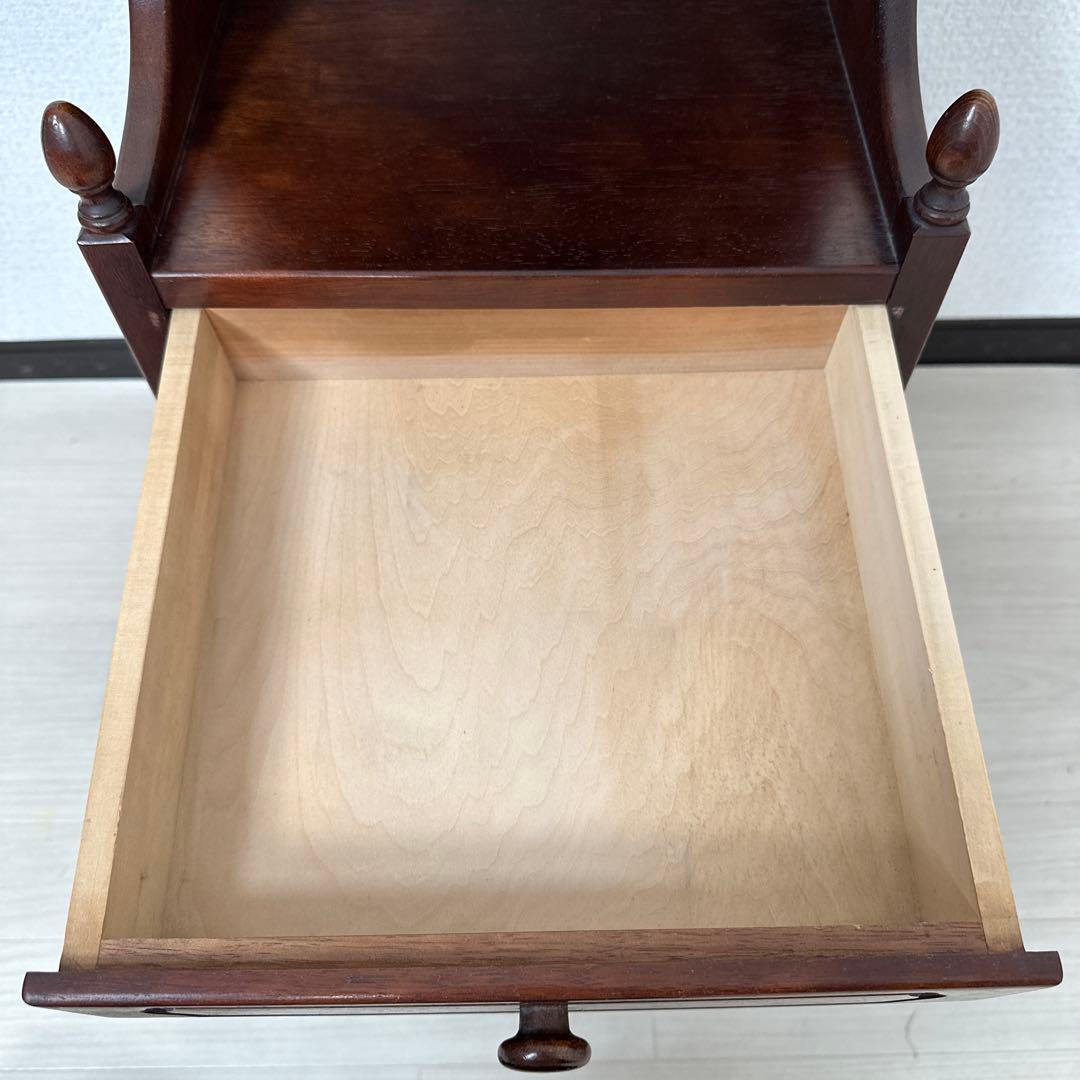 80's カリモク 電話台 TEL台 花台 キャビネット ビンテージ ※i4※