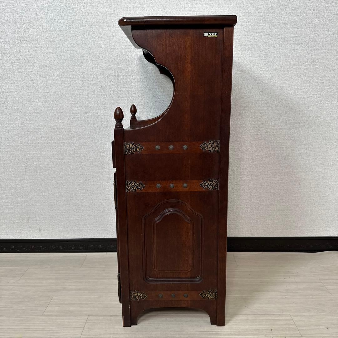 80's カリモク 電話台 TEL台 花台 キャビネット ビンテージ ※i4※