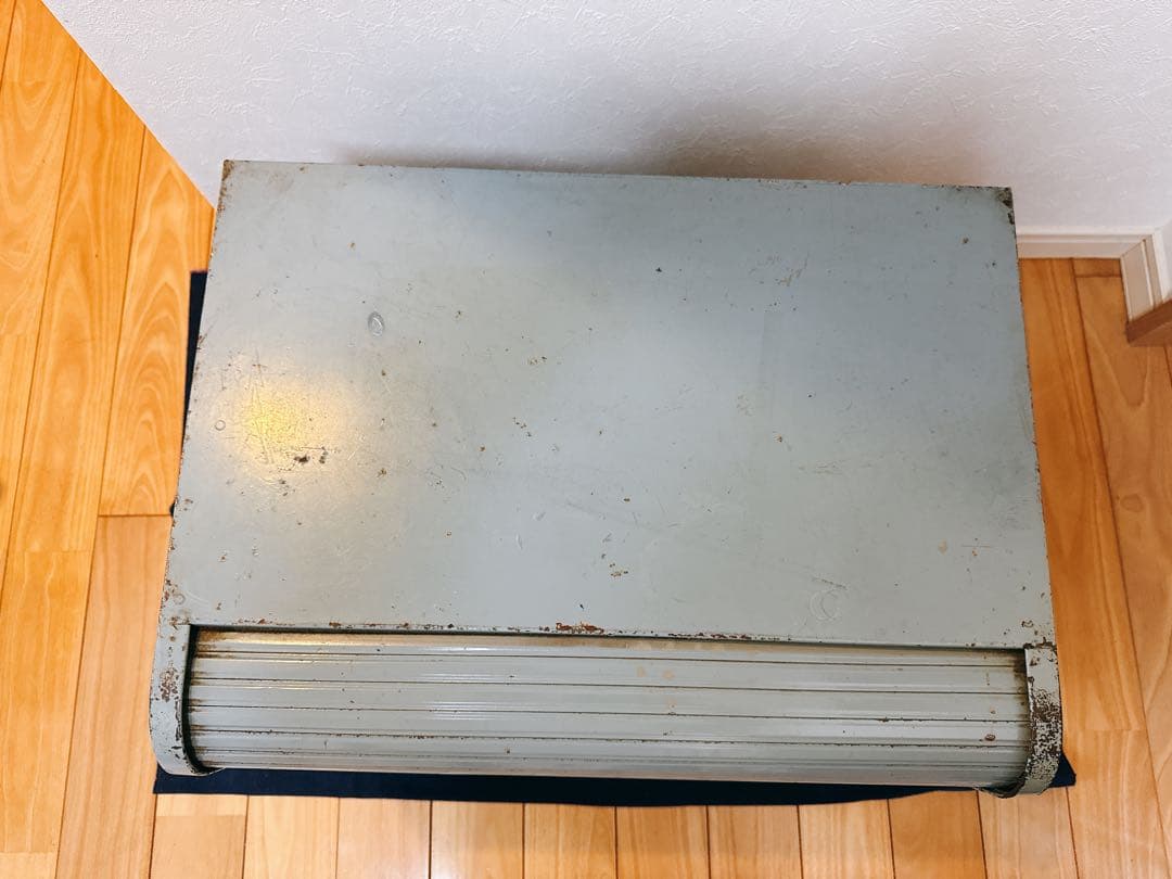 ヴィンテージ 蛇腹 スチール シャッターケース