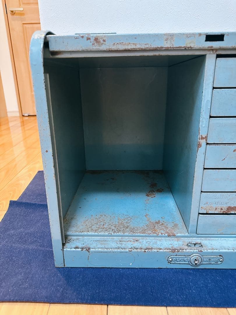 ヴィンテージ 蛇腹 スチール シャッターケース