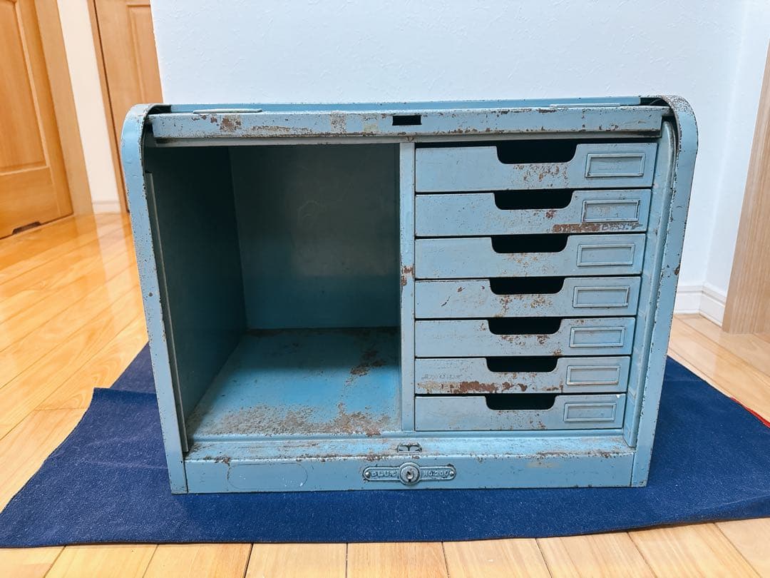 ヴィンテージ 蛇腹 スチール シャッターケース