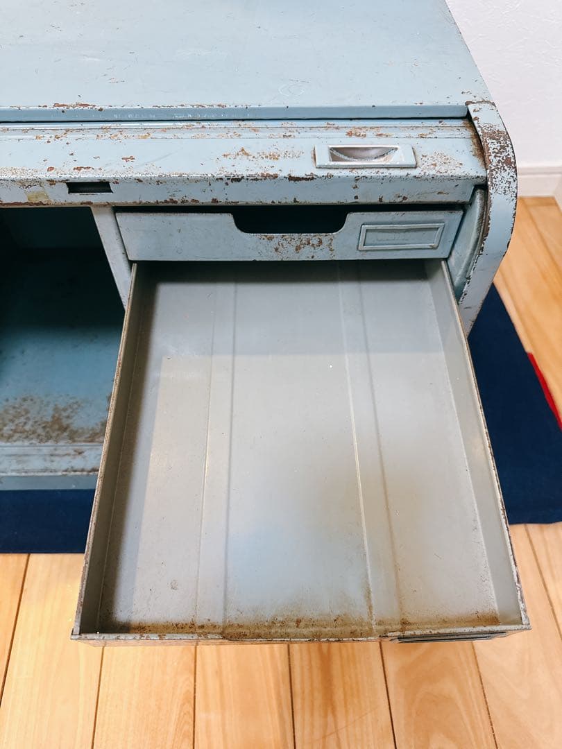 ヴィンテージ 蛇腹 スチール シャッターケース