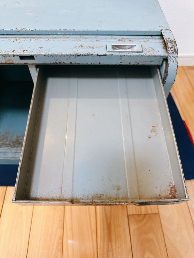 ヴィンテージ 蛇腹 スチール シャッターケース