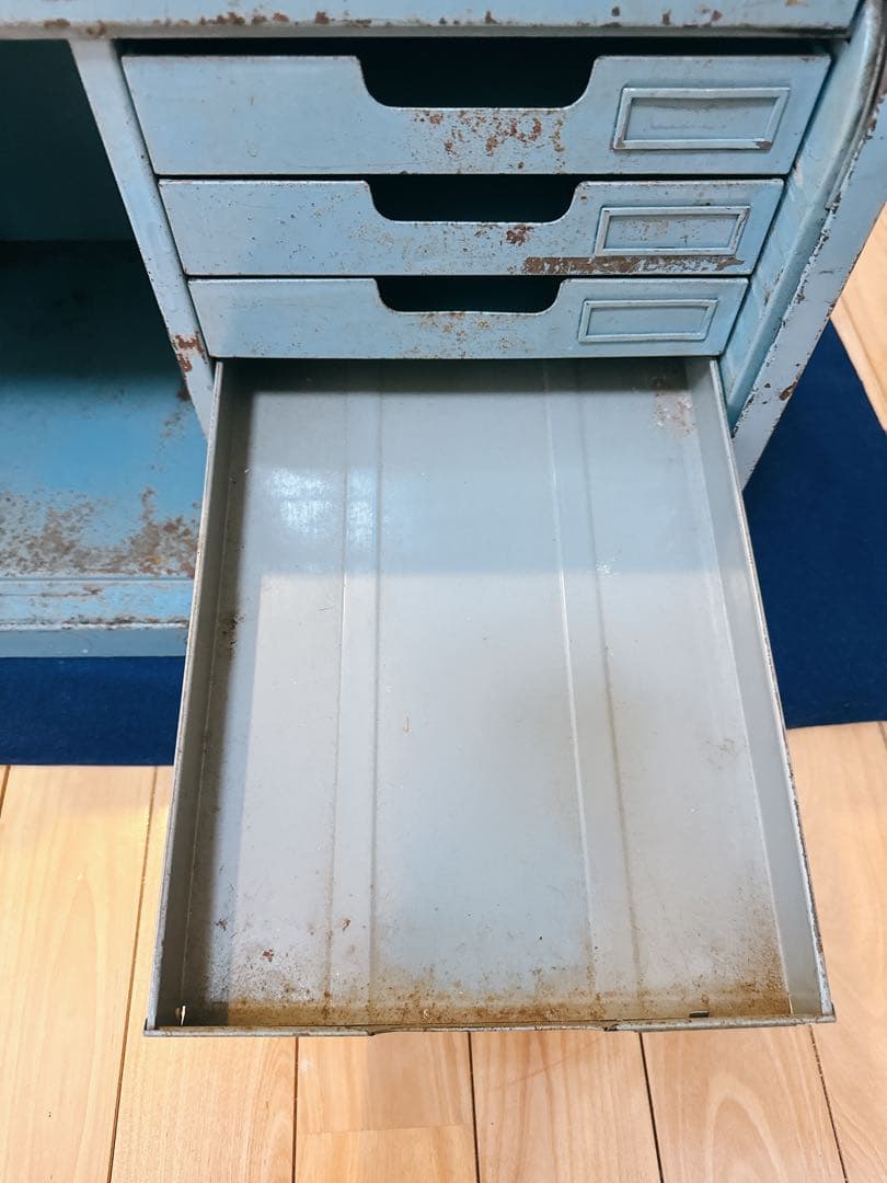 ヴィンテージ 蛇腹 スチール シャッターケース