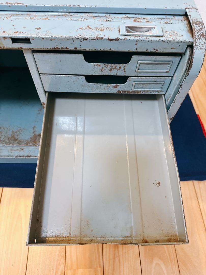 ヴィンテージ 蛇腹 スチール シャッターケース