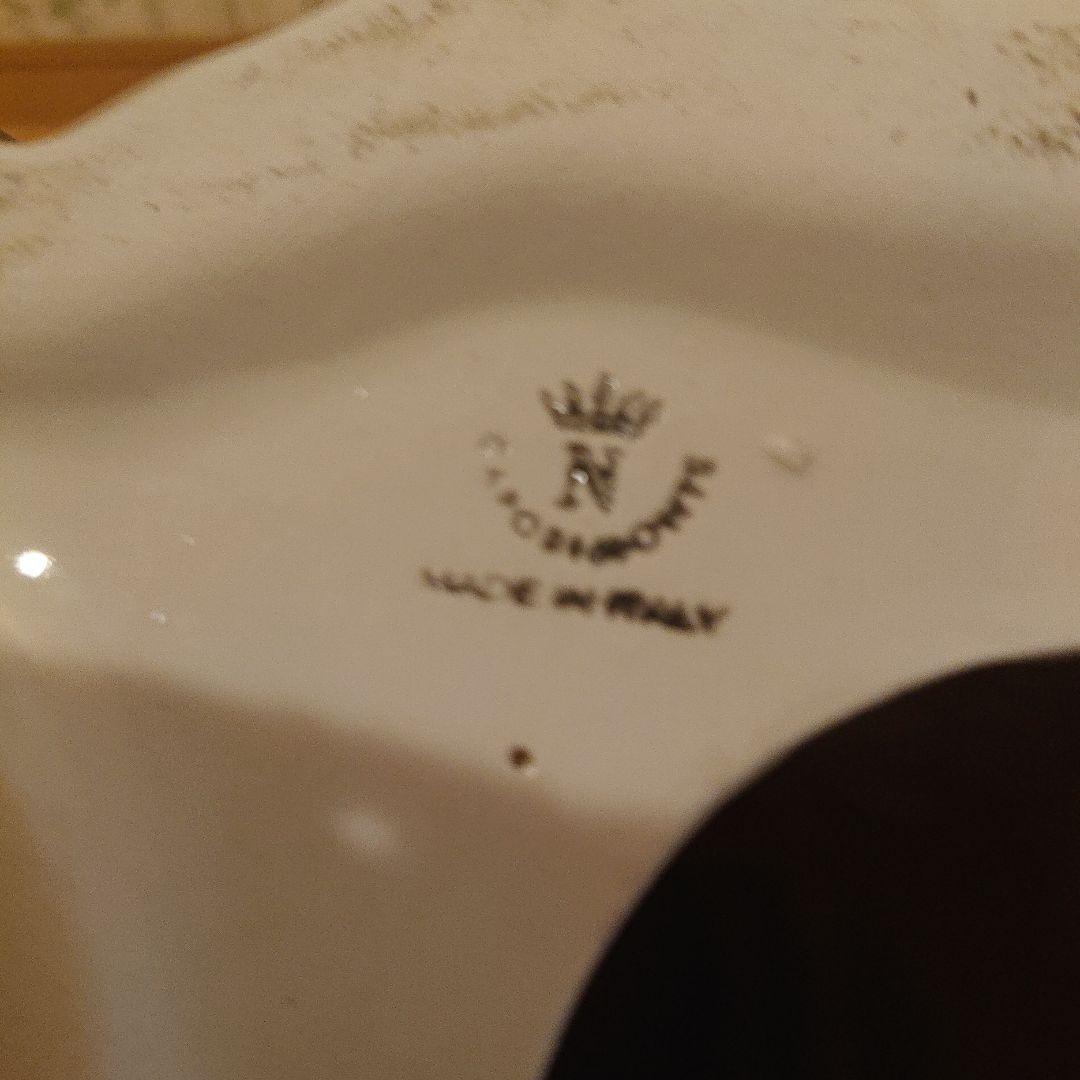 イタリア製、カポディモンテ、セントバーナード中型犬陶器