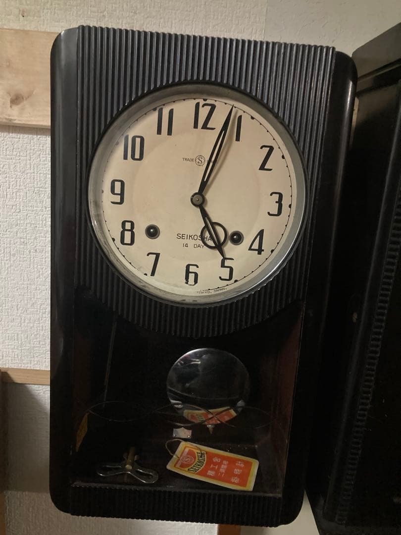 SEIKOSHA 14日巻アンティーク柱時計 稼働中 - メルカリ