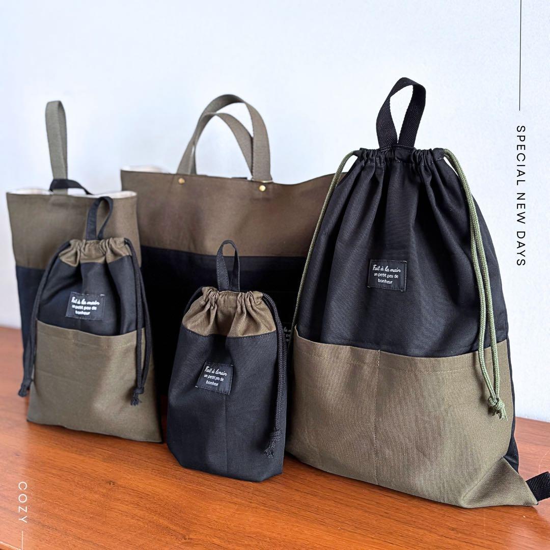 【男の子】甘さゼロ　大人かっこいい　カーキ×ブラック　入園入学5点セット