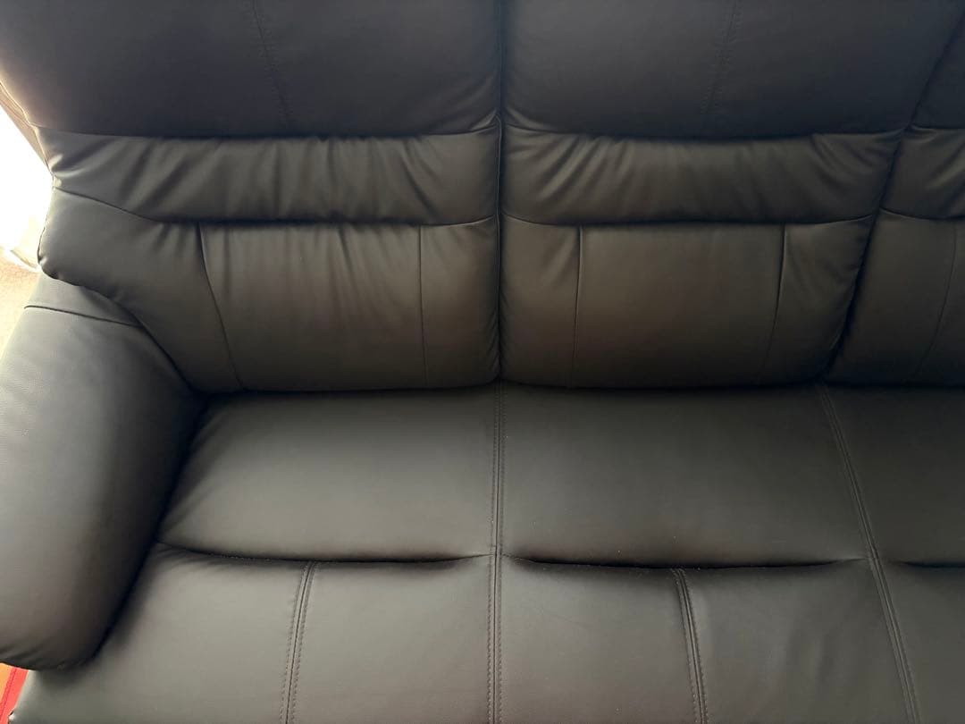 極美品　埼玉引取可　合成皮革3人掛けソファ