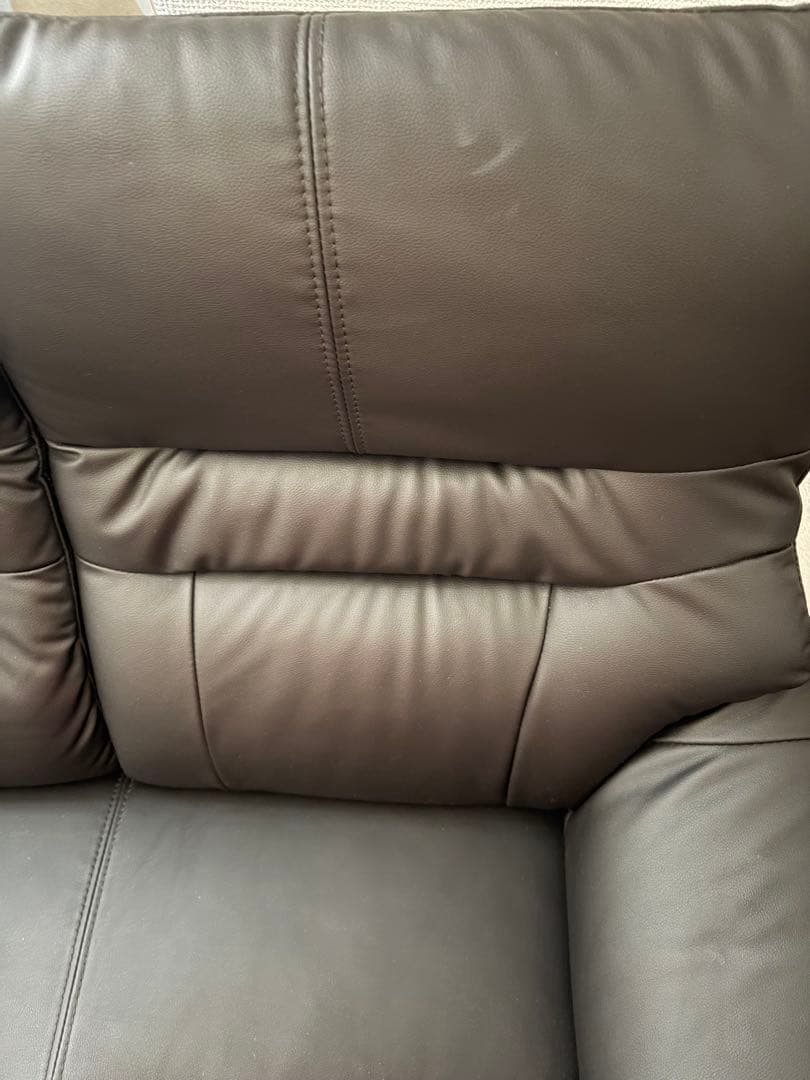 極美品　埼玉引取可　合成皮革3人掛けソファ