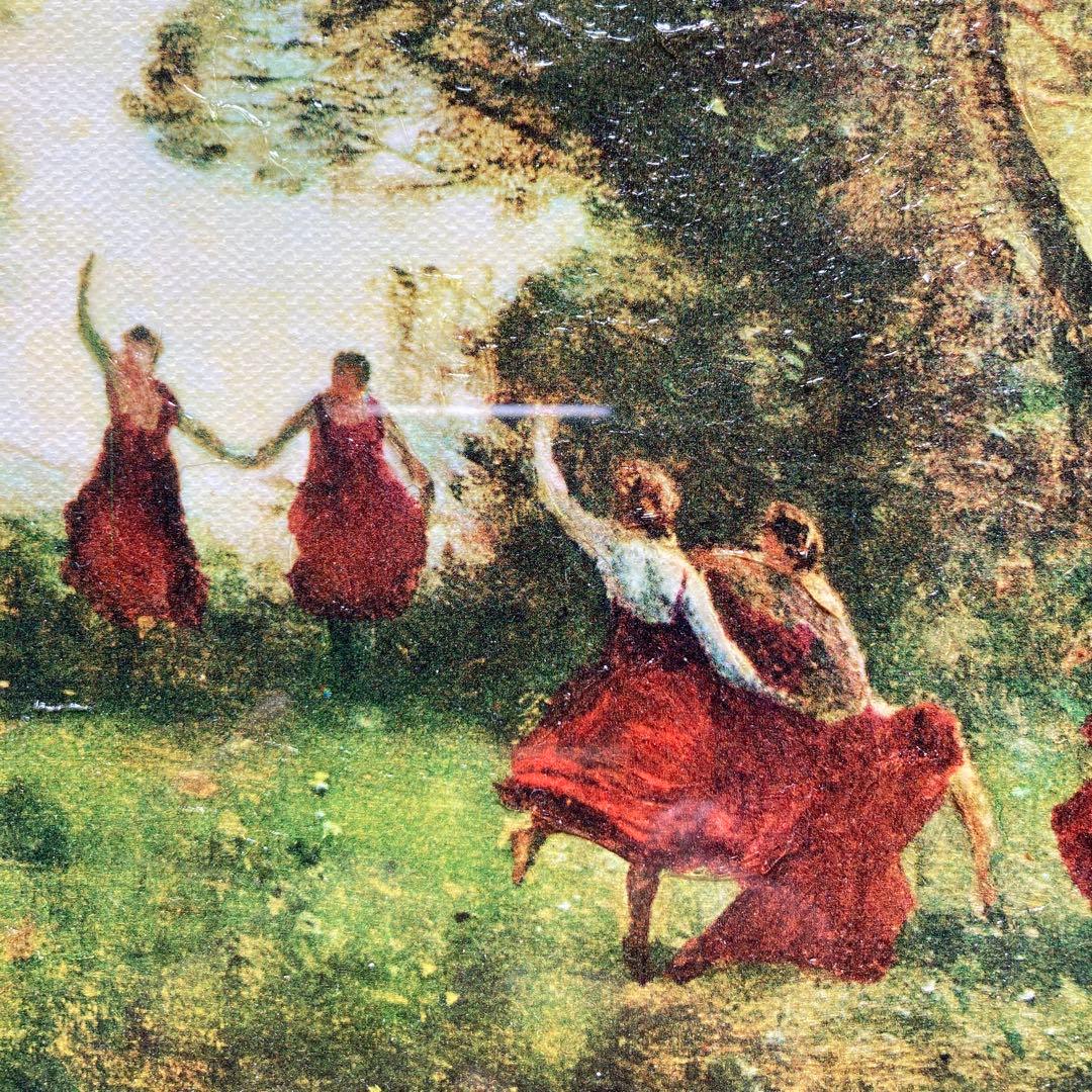 コロー「朝、 ニンフの踊り」 複製絵画 32×41CM額縁41.5×50.5CM