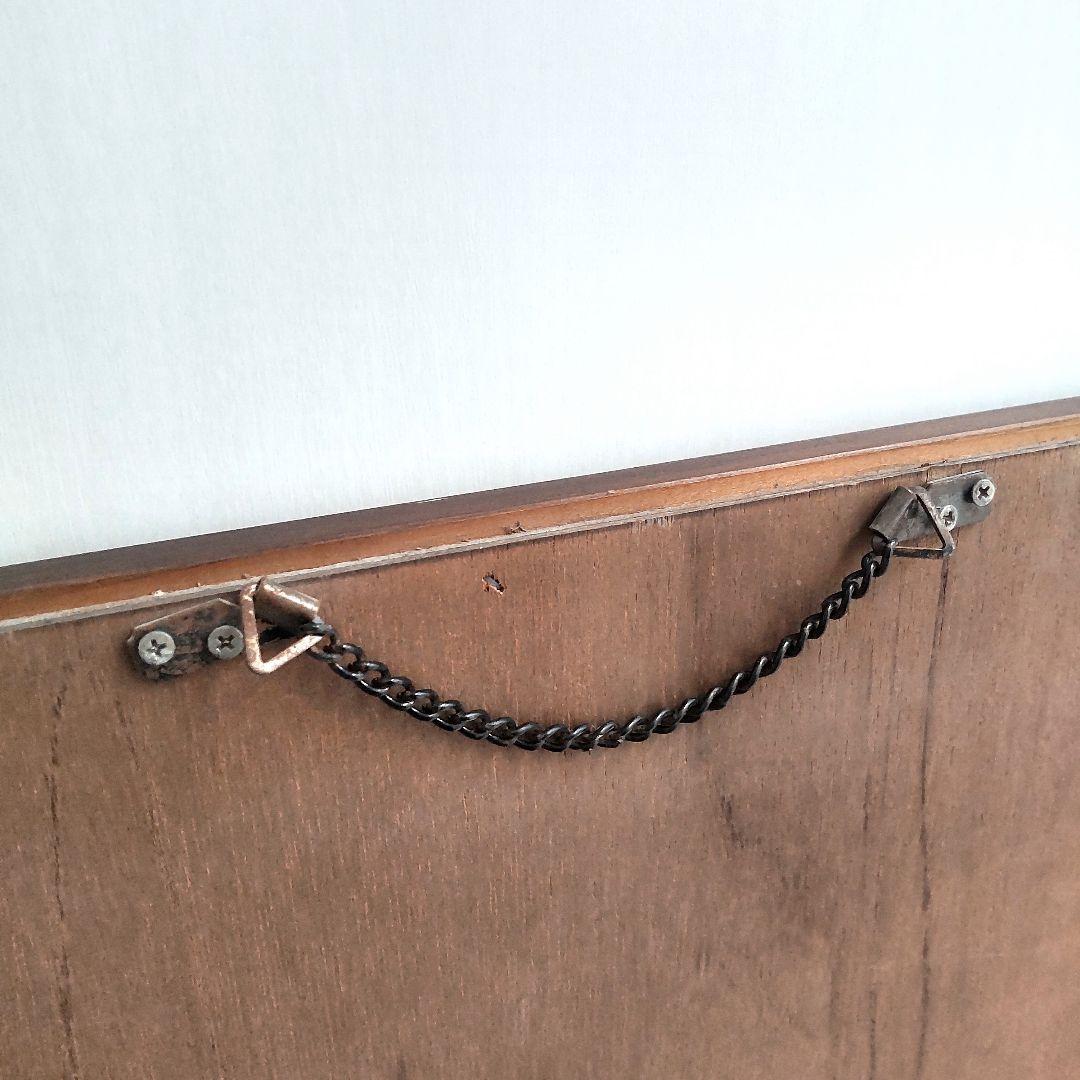 ビンテージ 木製フレーム 壁掛け鏡 ウォールミラー