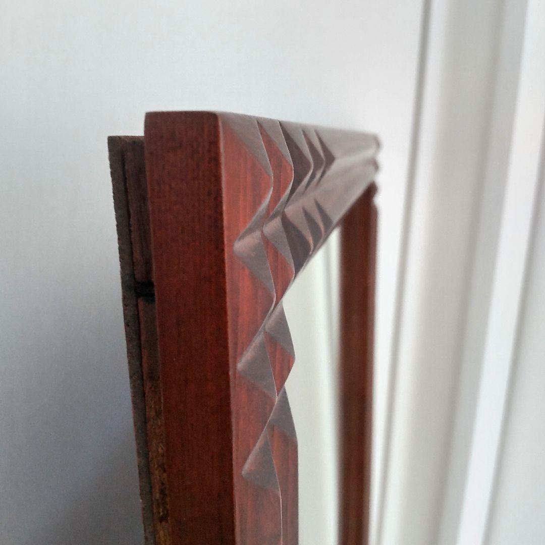 ビンテージ 木製フレーム 壁掛け鏡 ウォールミラー