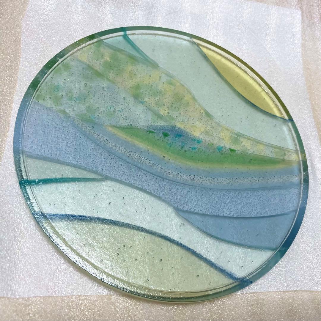 ① 沖田奈央　プレート　皿　食器　ガラス