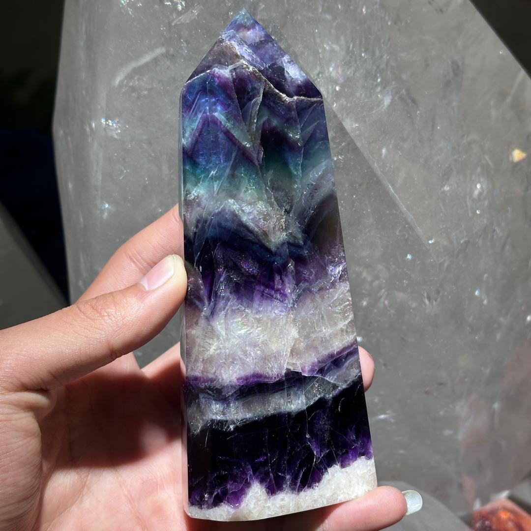 天然石 フェザーフローライトのポイント　置物G.138