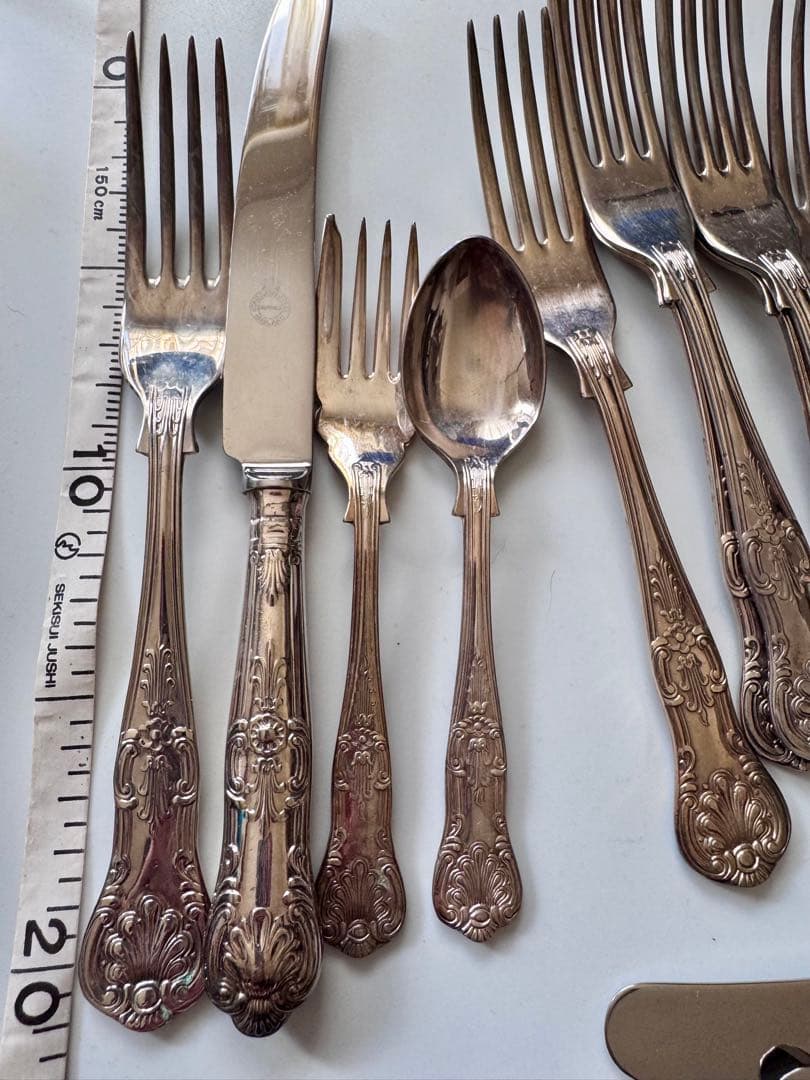 イギリス　シェフィールド　銀カトラリーセット 40点 フォーク・ナイフ・スプーン