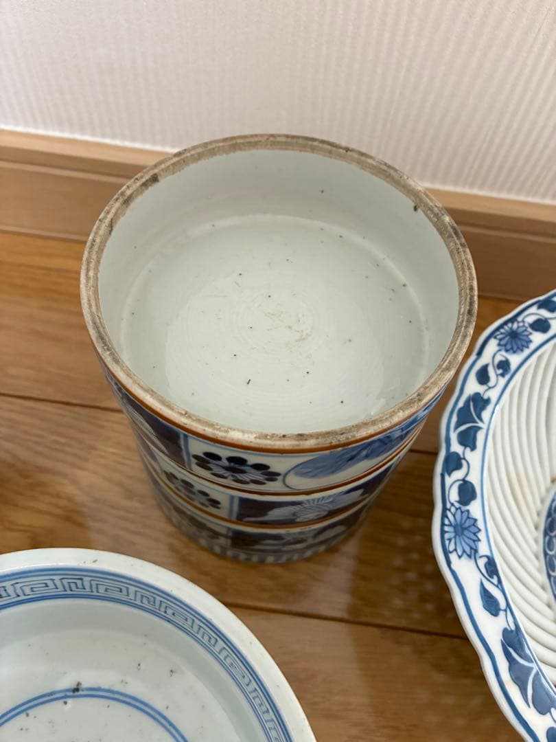 盃　三段陶器　杯　 三段重 陶器 染付　鉢 小鉢