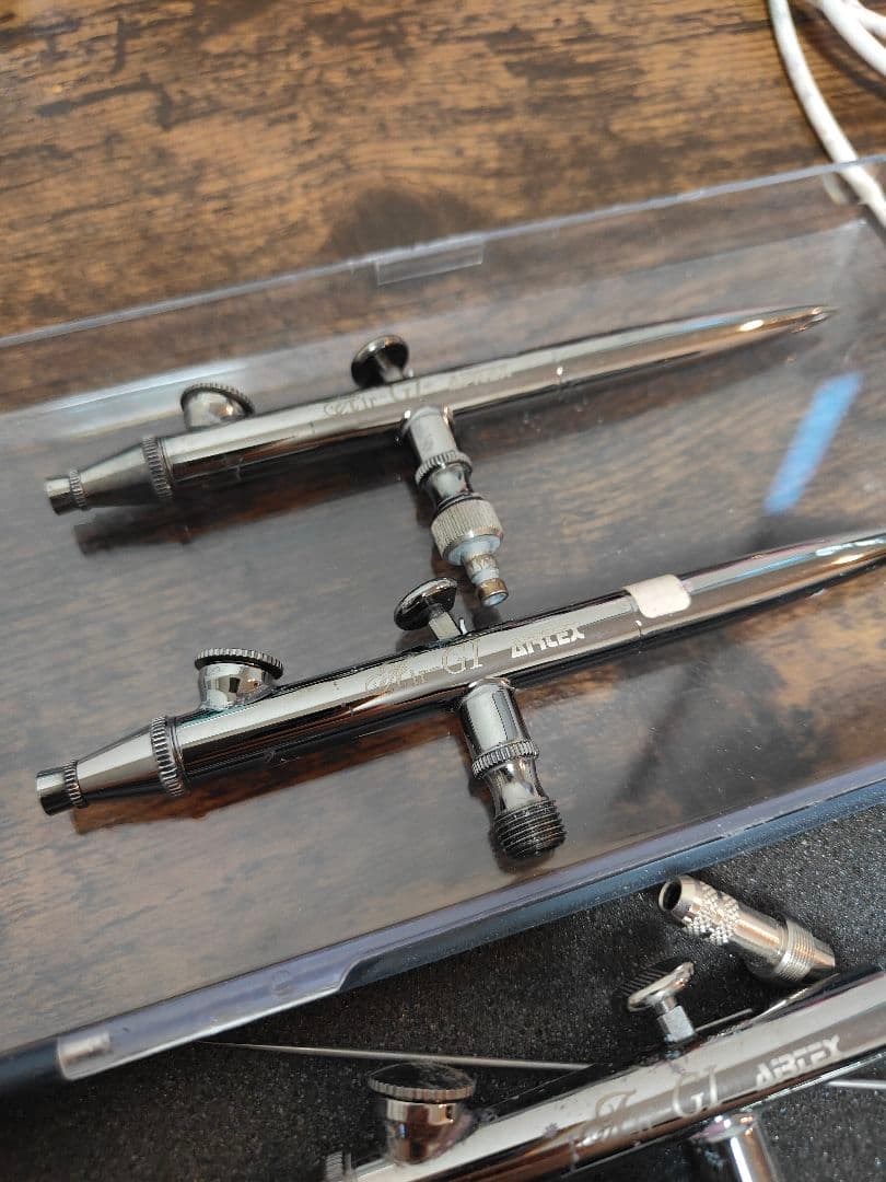 ジャンク品エアジェル エアブラシ エアガン 4本＋コンプレッサー＆おまけ多数