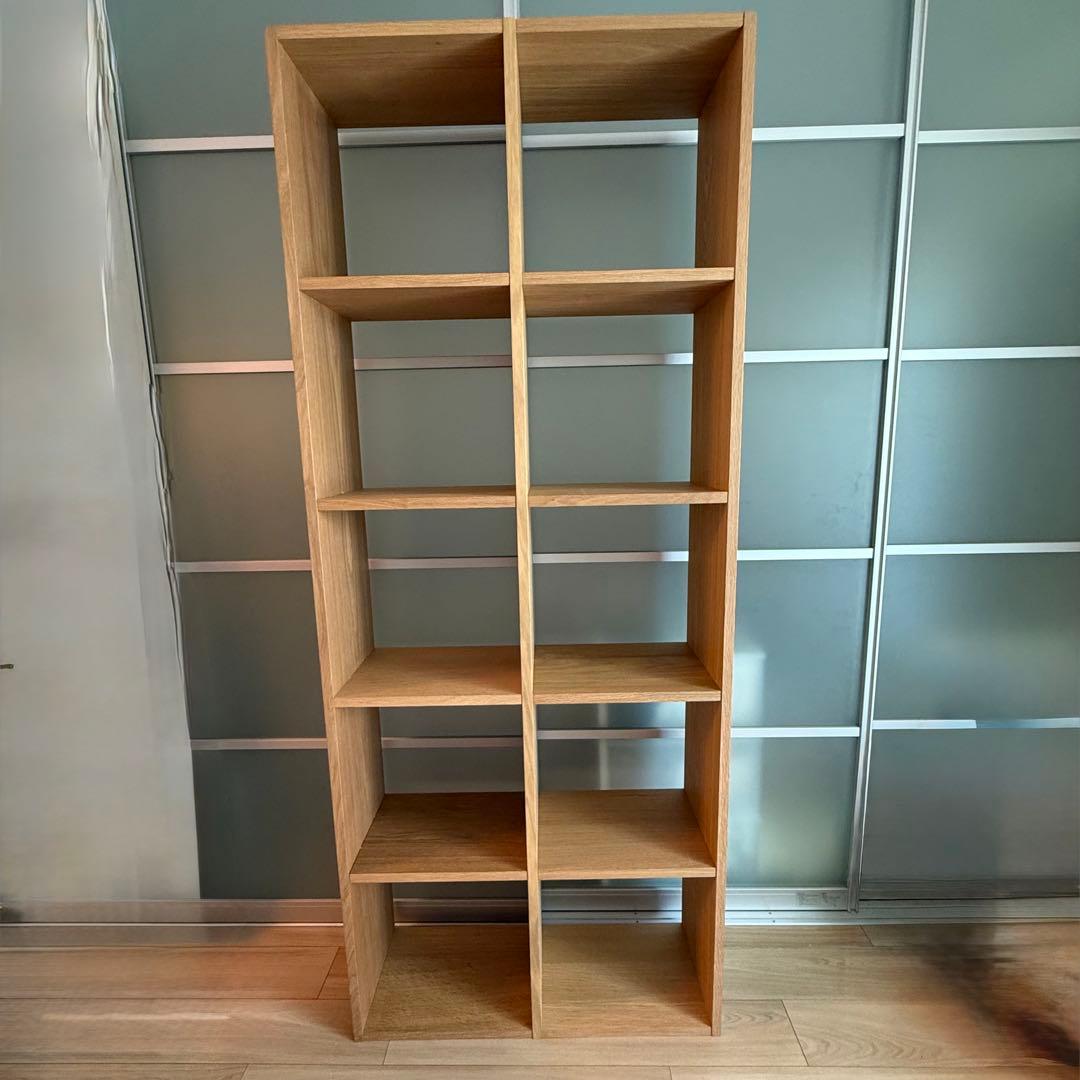 無印良品 スタッキングシェルフ オーク材 5段×2列 木製棚家具
