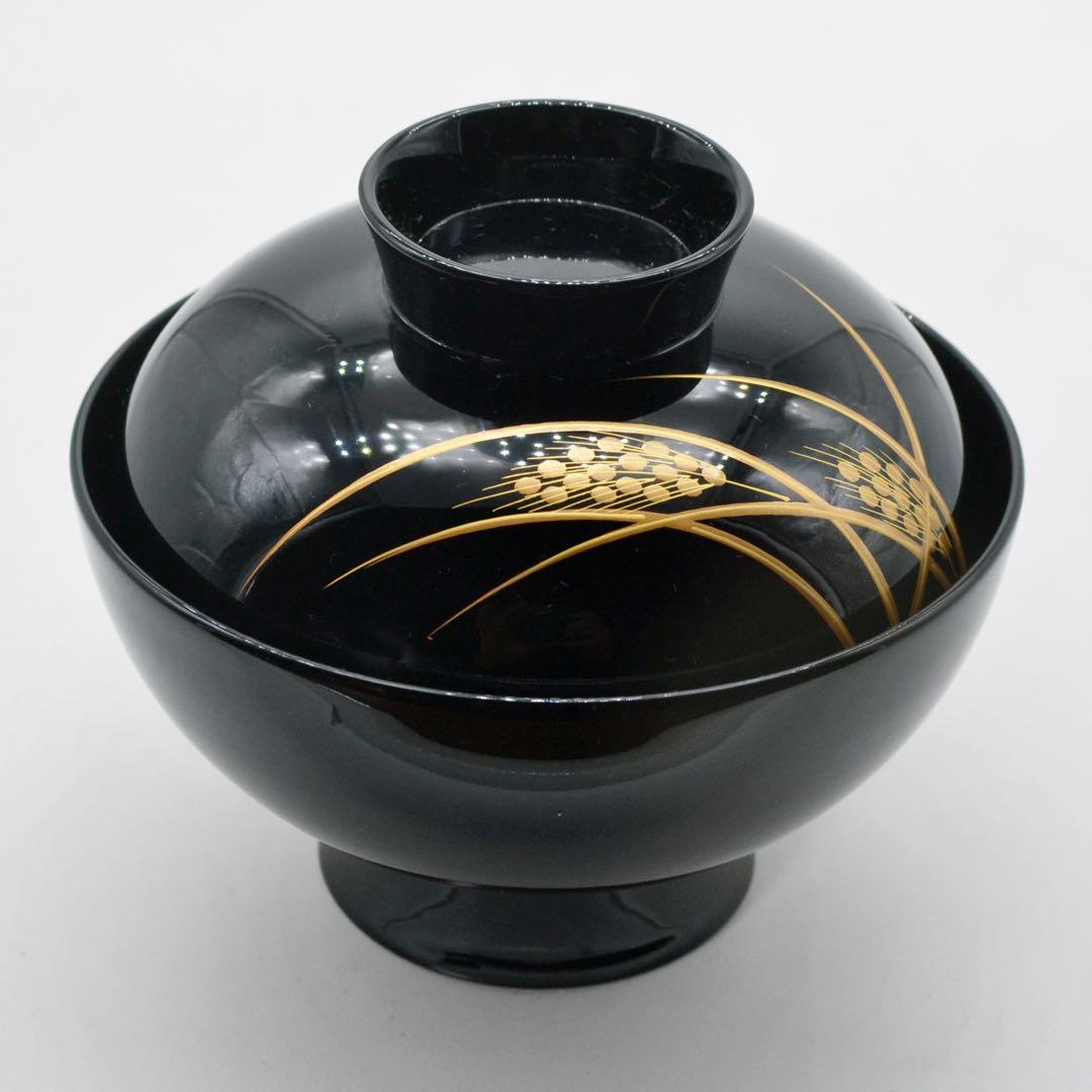昭和レトロ 京漆匠 象彦　お椀　稲穂椀 五客揃い