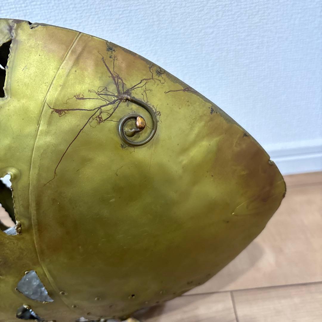 金属製 魚型置物 大型金属魚型懸垂式ろうそくランタン