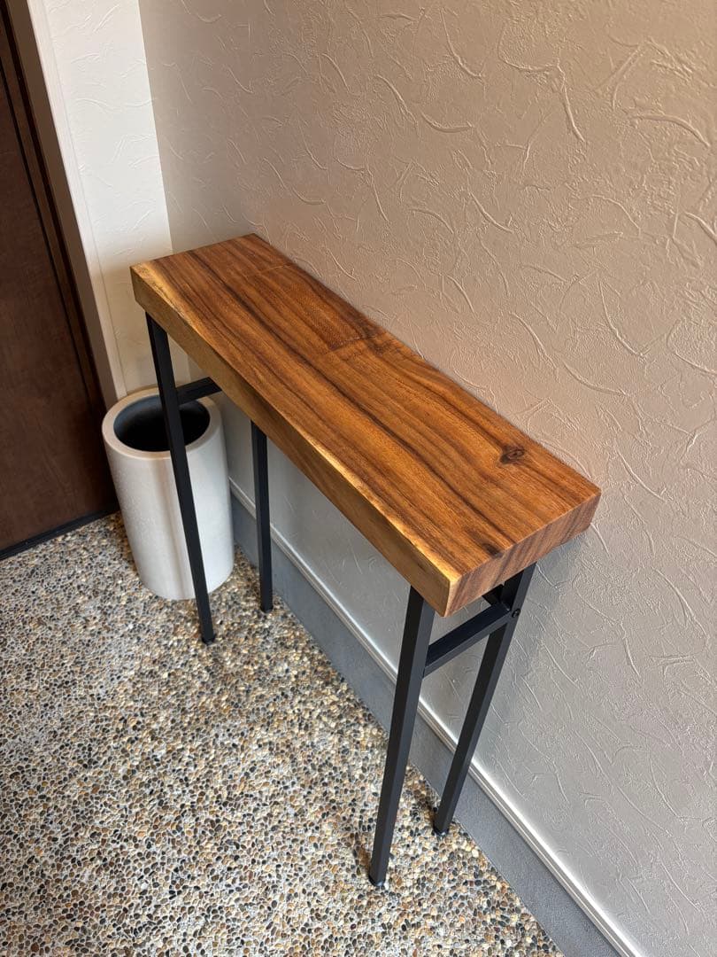 コンソールテーブル　一枚板　モンキーポッド