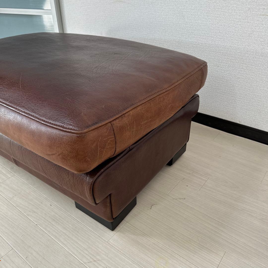 カリモク最高峰 ドマーニ 総革張り：本革 オットマン スツール 管理No.i4※
