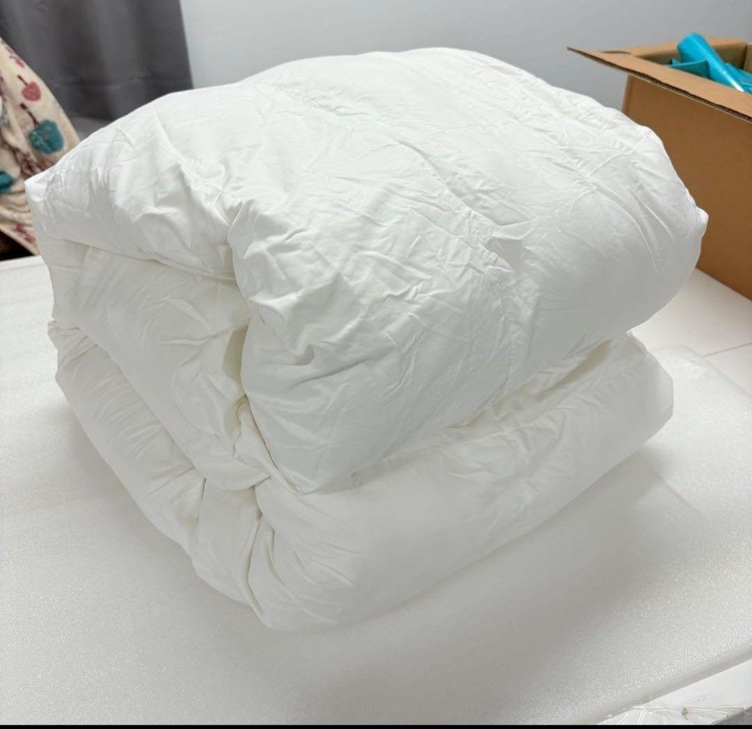 ポーランド産 羽毛布団 二層式キルト 170x210cm セミダブル
