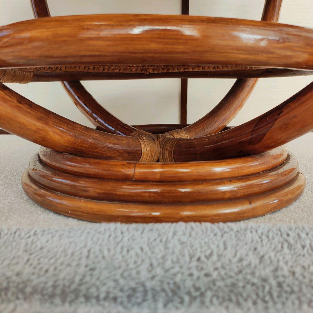 籐 ラタン ガラス天板 センターテーブル ヴィンテージ 籐 昭和レトロ