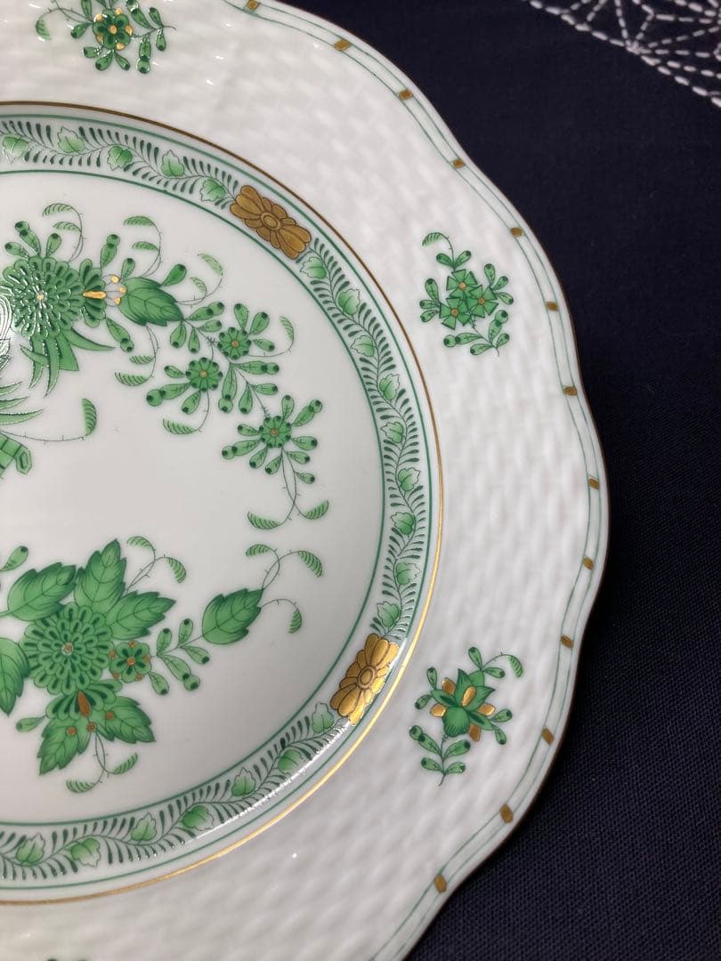 ヘレンド　インドの華　グリーン　プレート　19cm2枚