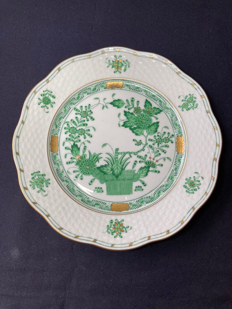 ヘレンド　インドの華　グリーン　プレート　19cm2枚