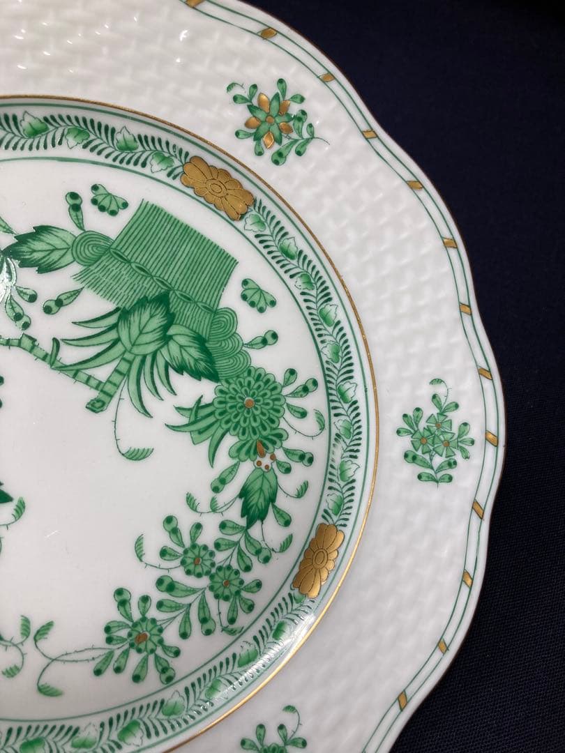 ヘレンド　インドの華　グリーン　プレート　19cm2枚