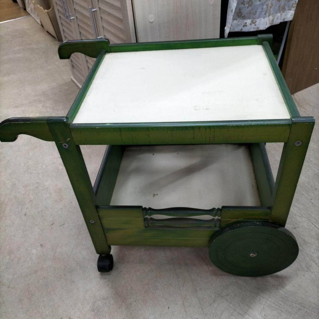 アンティーク　KOIZUMI 木製 2段式キッチンワゴン キャスター付き