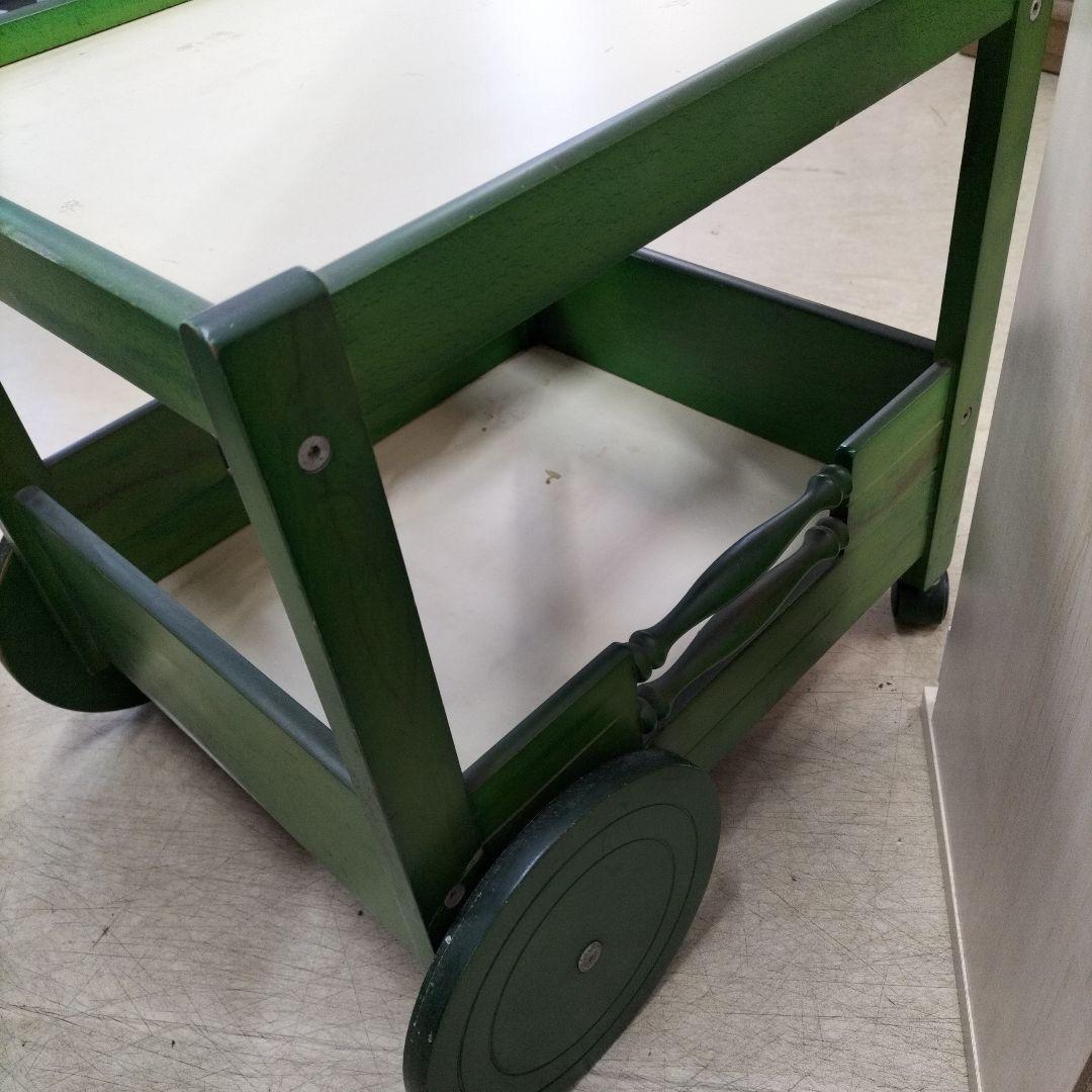 アンティーク　KOIZUMI 木製 2段式キッチンワゴン キャスター付き