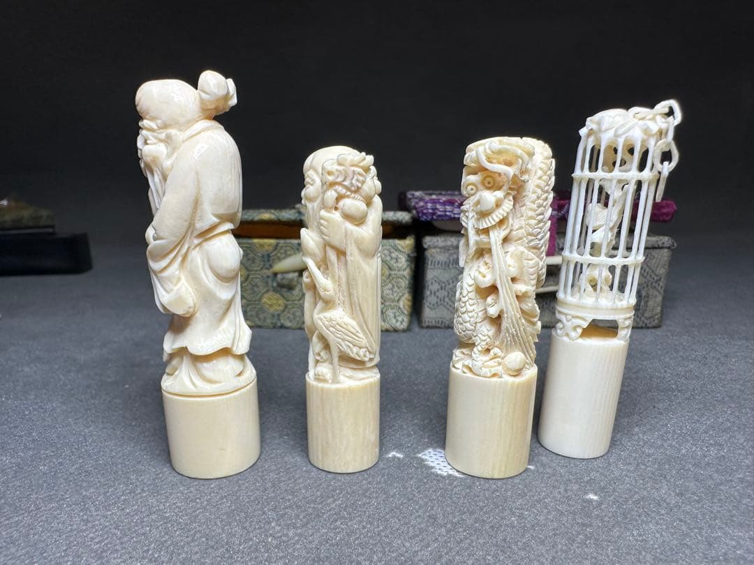 極上　印鑑　印材　置物　古美術品　 細密細工　骨董　アンティーク　彫刻 工芸品