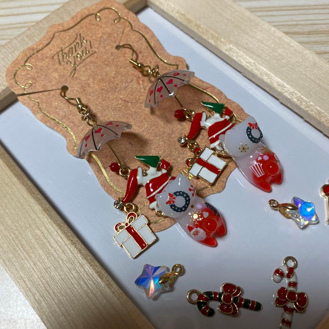 ☆サンタさんとXmas猫ちゃんピアス☆