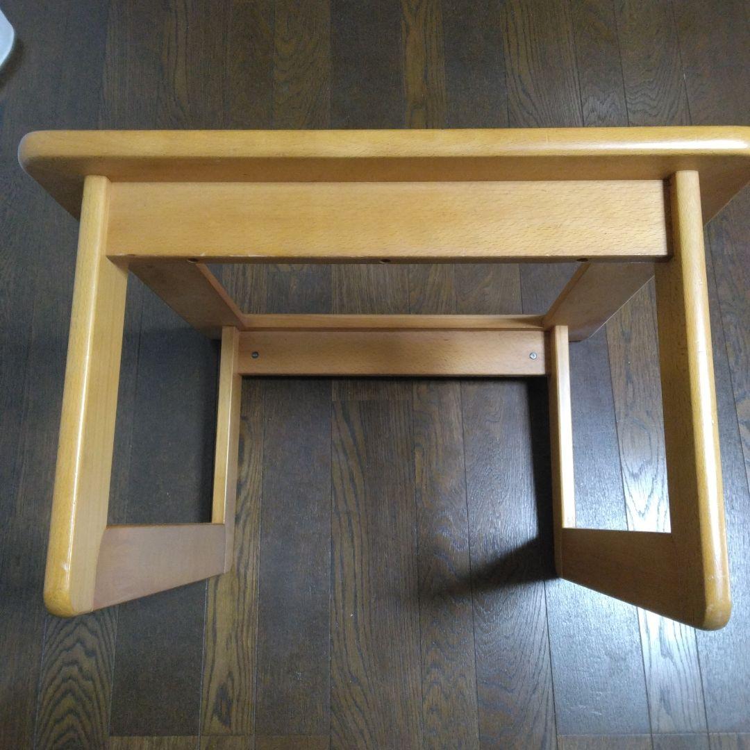 【美品】　ガラス天板　木製ローテーブル　サイドテーブル　木製脚 　珈琲テーブル