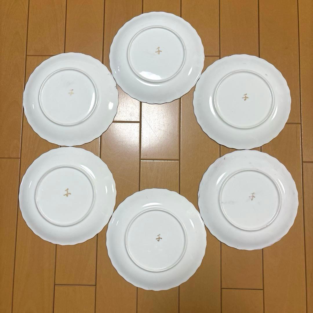 未使用品 花柄ティーセット とプレート ポーセリンアート長谷千鶴作