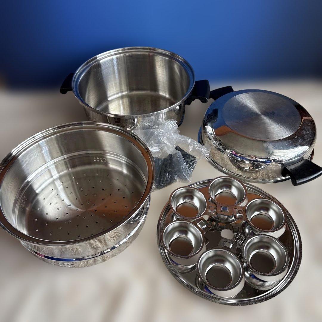 アムウェイ　6Lシチューパンセット　大フライパンセット　花ふきん