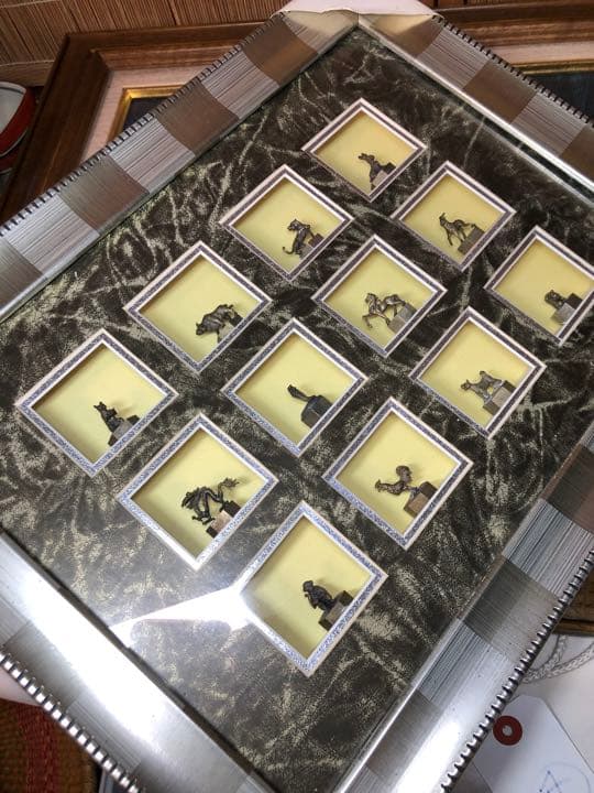 置物 足銀12干支　骨董 稀少美品　酸化変色