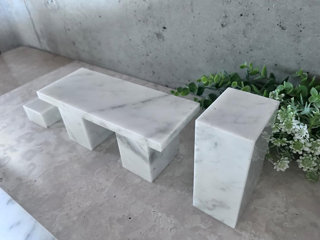 この様専用】天然白大理石ブロック・プレート○6点セット○巾木2枚