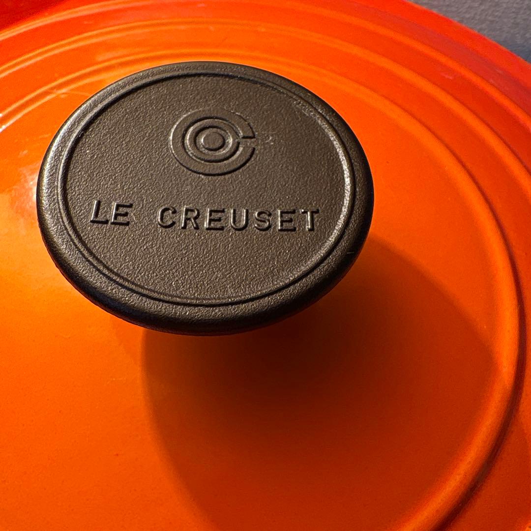 LE CREUSET ル・クルーゼ オレンジ 鋳鉄製 両手鍋 24cm