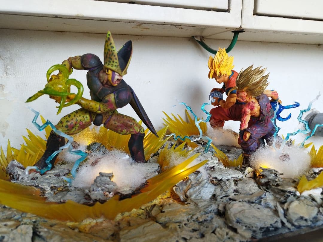 改修リペイント ドラゴンボールZ 悟飯 悟空 セル フィギュア 親子かめ