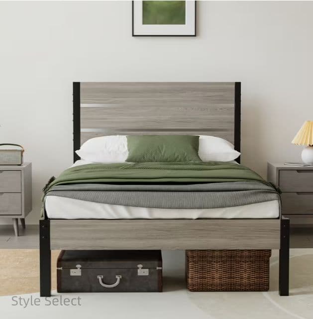 スチール製シングルベッドフレーム 耐荷重 180kg 防錆頑丈 簡単組立