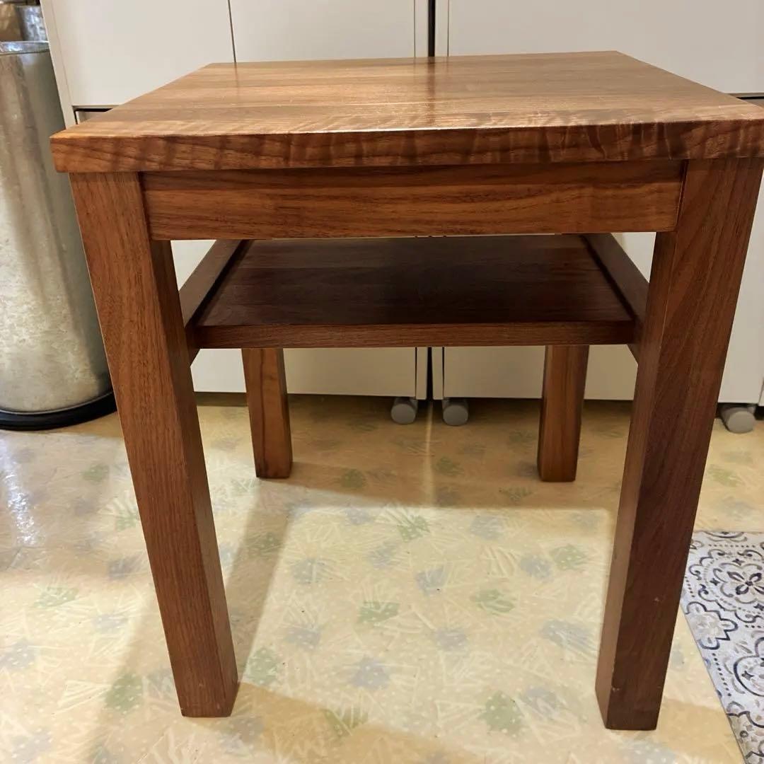 MUJI 無印良品ウォールナット材 サイドテーブル 収納棚付き