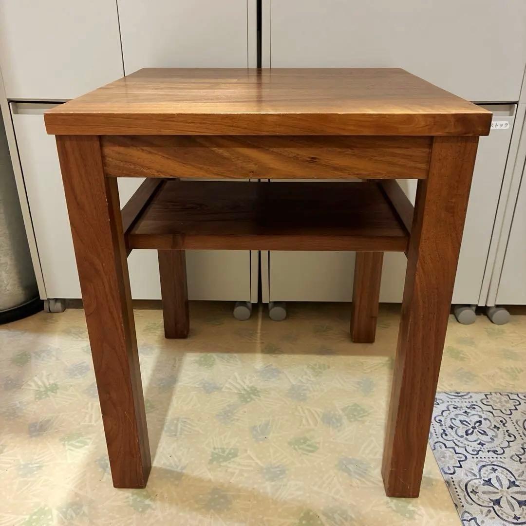 MUJI 無印良品ウォールナット材 サイドテーブル 収納棚付き