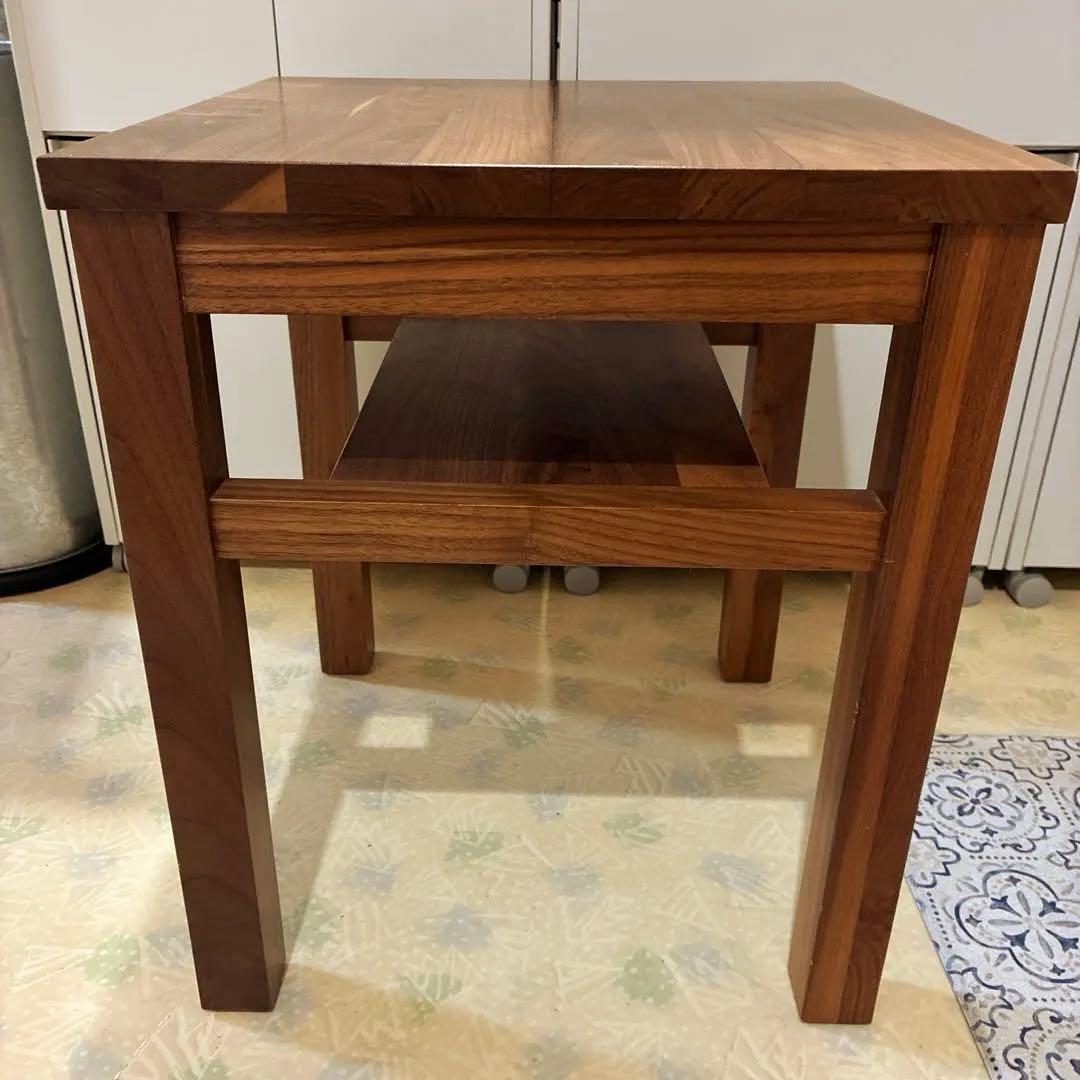 MUJI 無印良品ウォールナット材 サイドテーブル 収納棚付き