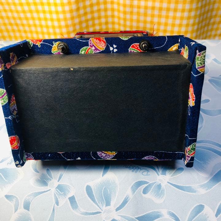 アンティーク　ちりめん小さな鏡台＆小引き出し付き　17.5✖️11.5✖️26.0㎝